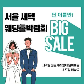 서울 세텍 웨딩홀박람회 - 서울 강남구 남부순환로 3104(대치동 514)SETEC 2층 전시실 웨딩박람회